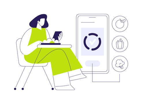 Diet app isolated cartoon vector illustrations.