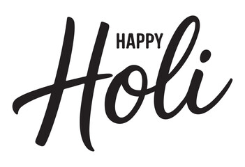 Fototapeta premium Happy Holi Festival Typography on White Background