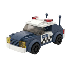 Naklejka premium Lego police car toy on black background