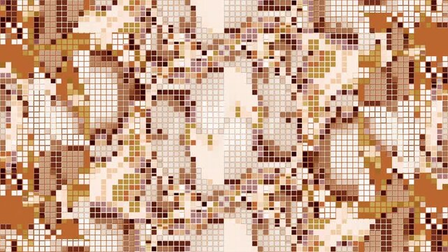 Flickering Pixel Art Loop with Print Misalignment (Warm Caramel)