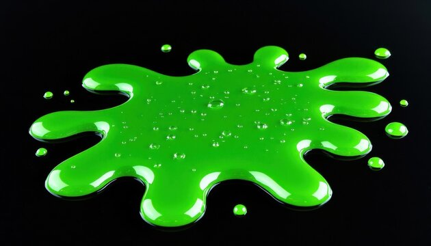 Green slime splatter puddle