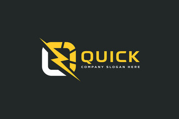 Flash Thunderbolt Energy Power Logo vector linear battery icon