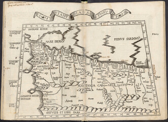Antique north west african map. Ancient Geographia Ptolomeo cartography