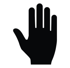 Obraz premium A black hand icon with palm facing forward on white