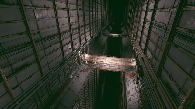 The cargo terminal features intricate infrastructure within a massive space station, showcasing expansive loading bays and towering walls designed for interstellar transport operations.