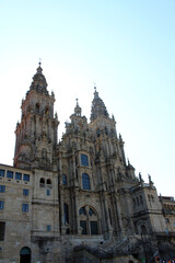 Fototapeta premium Obradoiro Facade Catedral de Santiago de Compostela Twin Towers and Baroque Architecture August 2024