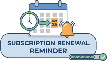 Fototapeta premium Subscription Renewal Reminder Concept Illustrating Digital Alerts, User Engagement, and Service Continuity