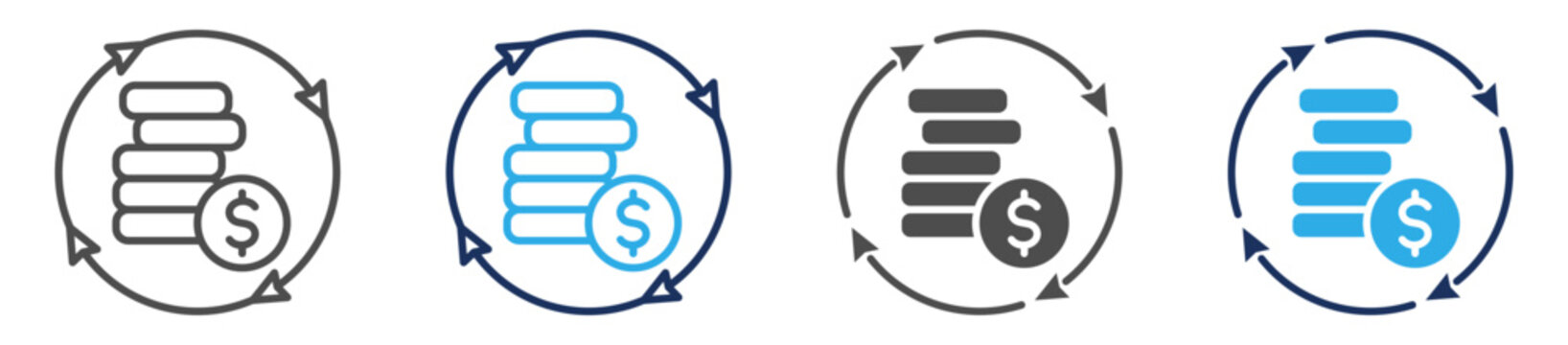 value stream icon set multiple concept
