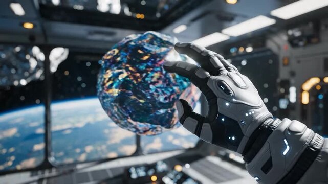 Astronaut Holds Earth in Space