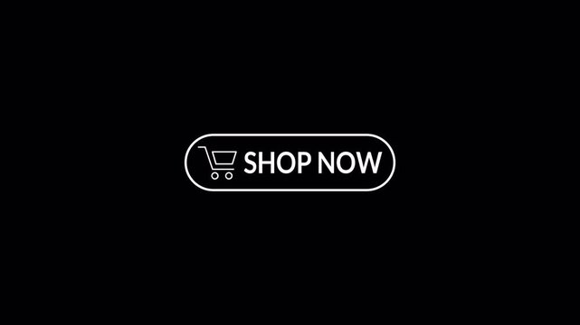 Shop now button with shopping cart icon on a transparent background. Shop now button invites immediate browsing. call to action button of shop now for, ecommerce, online shopping, with alpha channel .