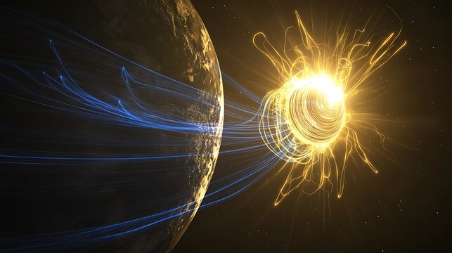 Solar flare erupts from sun surface with plasma arc photo