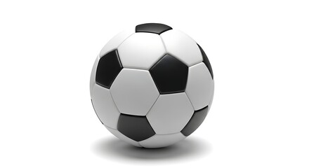 Fototapeta premium Soccer ball with black and white panels on white background
