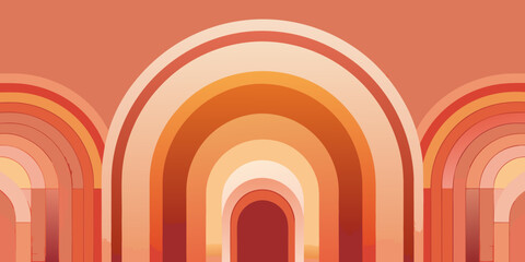 Obraz premium Vibrant orange arches create dynamic modern graphic design