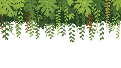 Hanging green vines and fern leaves. © Hakagraph