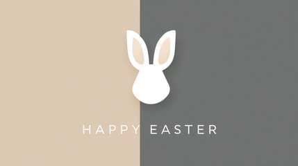 Fototapeta premium A creative depiction of bunny ears against contrasting color panels, capturing the essence of Easter, ideal for modern greeting cards or festive artwork.