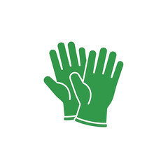 Obraz premium Green Work Gloves Icon Vector Illustration. Vector Illustrations. EPS Editable