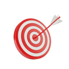 A target with an arrow hitting the center bullseye for precision and accuracy.