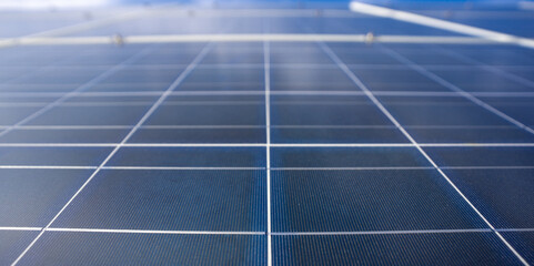 Panel panels on blue sky background. Solar energy.