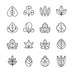 Leaf Line Icon Set
