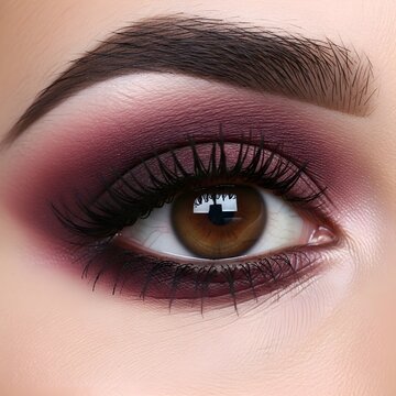Closeup of Eye with Natural Smokey Eye Makeup