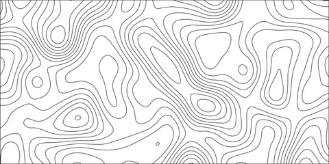 abstract topographic map background with black contour lines on white, minimalist topographical terrain relief vector © Creative Lis