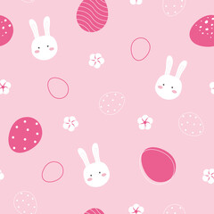 Fototapeta premium Easter bunny and egg seamless pattern