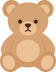 Fototapeta premium Cute teddy bear with a simple design sitting upright