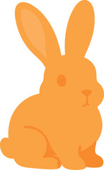 Fototapeta premium Orange bunny sitting upright on a white isolated background