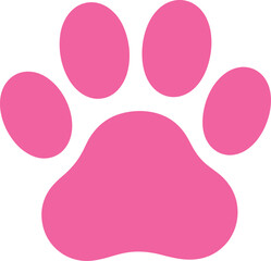 Pink paw print illustration on a white backdrop, perfect for pet-related designs