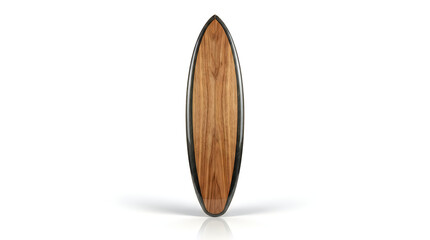 Elegant wooden surfboard with smooth natural finish isolated image