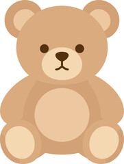 Fototapeta premium Cute teddy bear is sitting upright in a simple vector style illustration