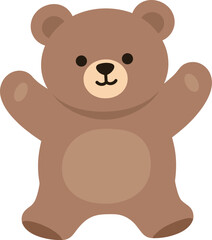 Naklejka premium Cute brown teddy bear with open arms isolated on white background in vector format