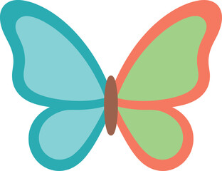 Fototapeta premium Colorful butterfly with asymmetrical wing patterns displayed against a white backdrop