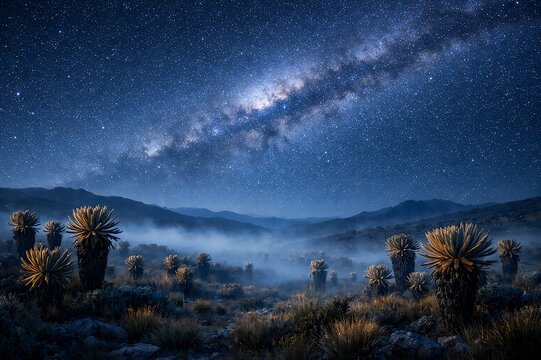 Andean Paramo Under the Milky Way