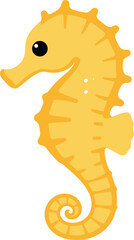Stylized seahorse with yellow color and cute appearance © Studicon