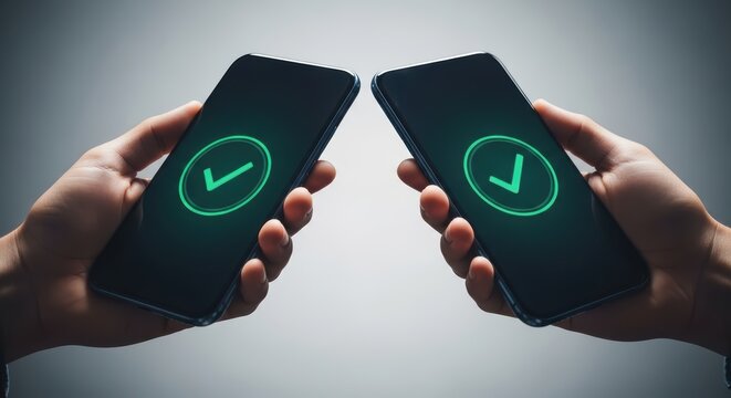 Contactless payment concept with smartphone confirmation