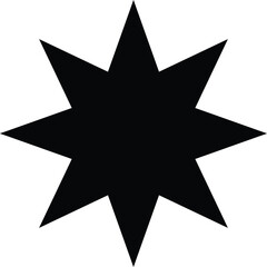 Fototapeta premium Black eightpointed star shape symbol icon