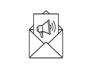 Email notification with loudspeaker icon