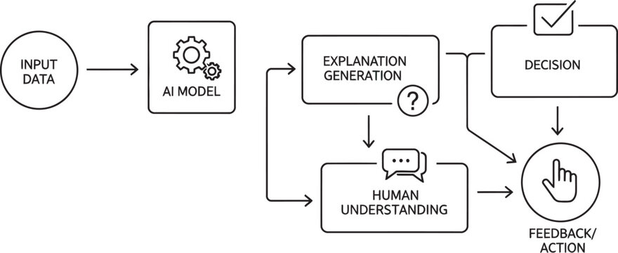 AI model workflow diagram with human feedback loop