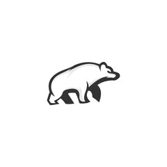 Obraz premium Minimalist bear logo design perfect for outdoor brands and nature themes.