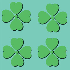 Green Clover Seamless Pattern Background