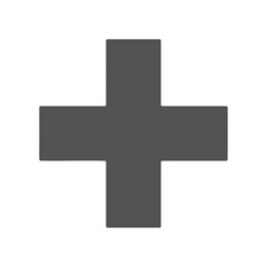 Obraz premium Plus Add Button Icon in Minimal Flat Gray Style Isolated on White Background