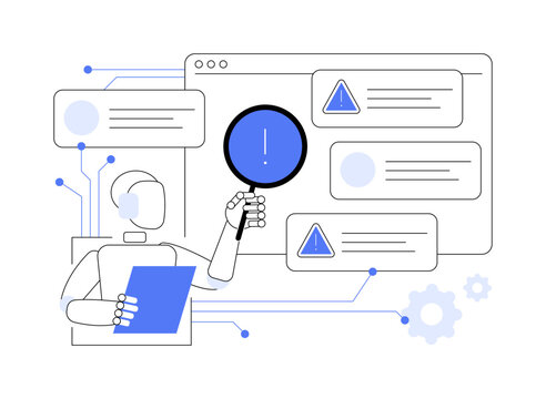 AI Automated Content Moderation abstract concept vector illustration.