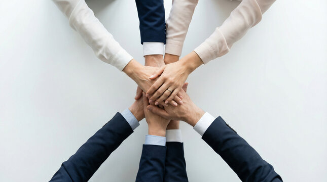 Employee appreciation teamwork hands stack showing unity trust collaboration support motivation corporate culture partnership and team success concept