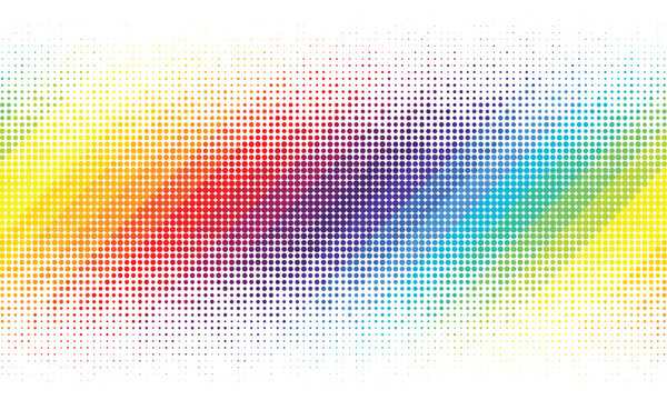 Vector abstract futuristic particle background. Overlay halftone background. Vibrant colorful gradient LGBT Rainbow Background.
