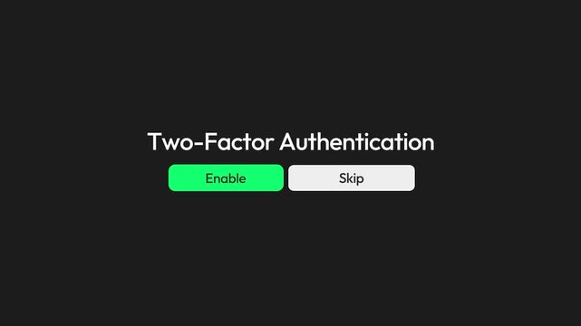 User enabling two-factor authentication in a dark-themed interface highlighting modern online security and decision-making importance