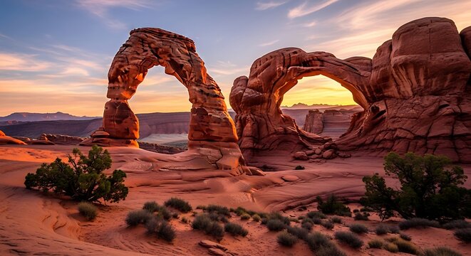 Sunset at Delicate Arch.