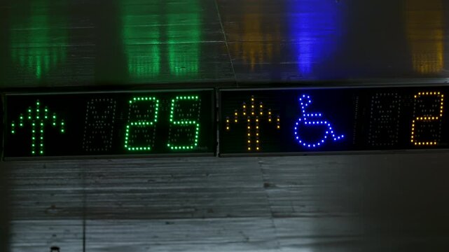 Electronic Parking Display Showing Available Spaces And Accessibility