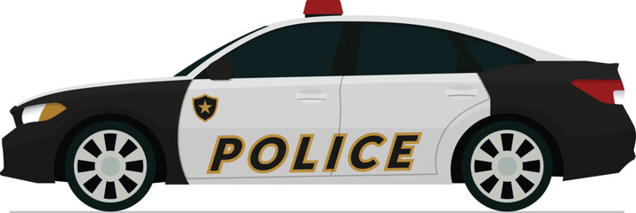 Law enforcement vehicle flat side view illustration © kabutlazuardi