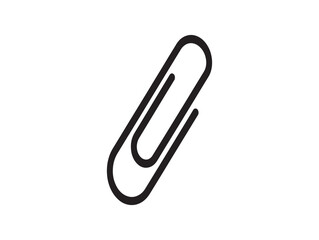 Obraz premium A simple black paperclip on a white background